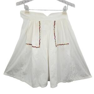 Cottagecore White Embroidered‎ Apron – Vintage Retro Kitchen Pocket Classic